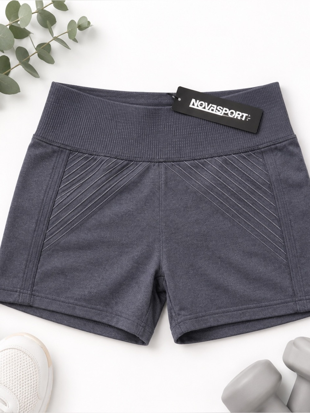 NWT NovaSport Moto Seam Lounge Shorts Gray L/XL